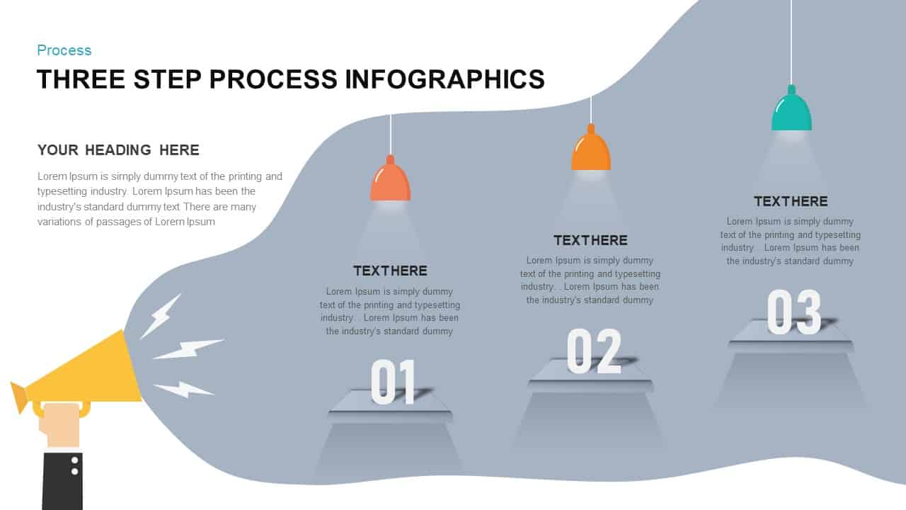  3  Step  Process  Infographic Template  for Presentation  