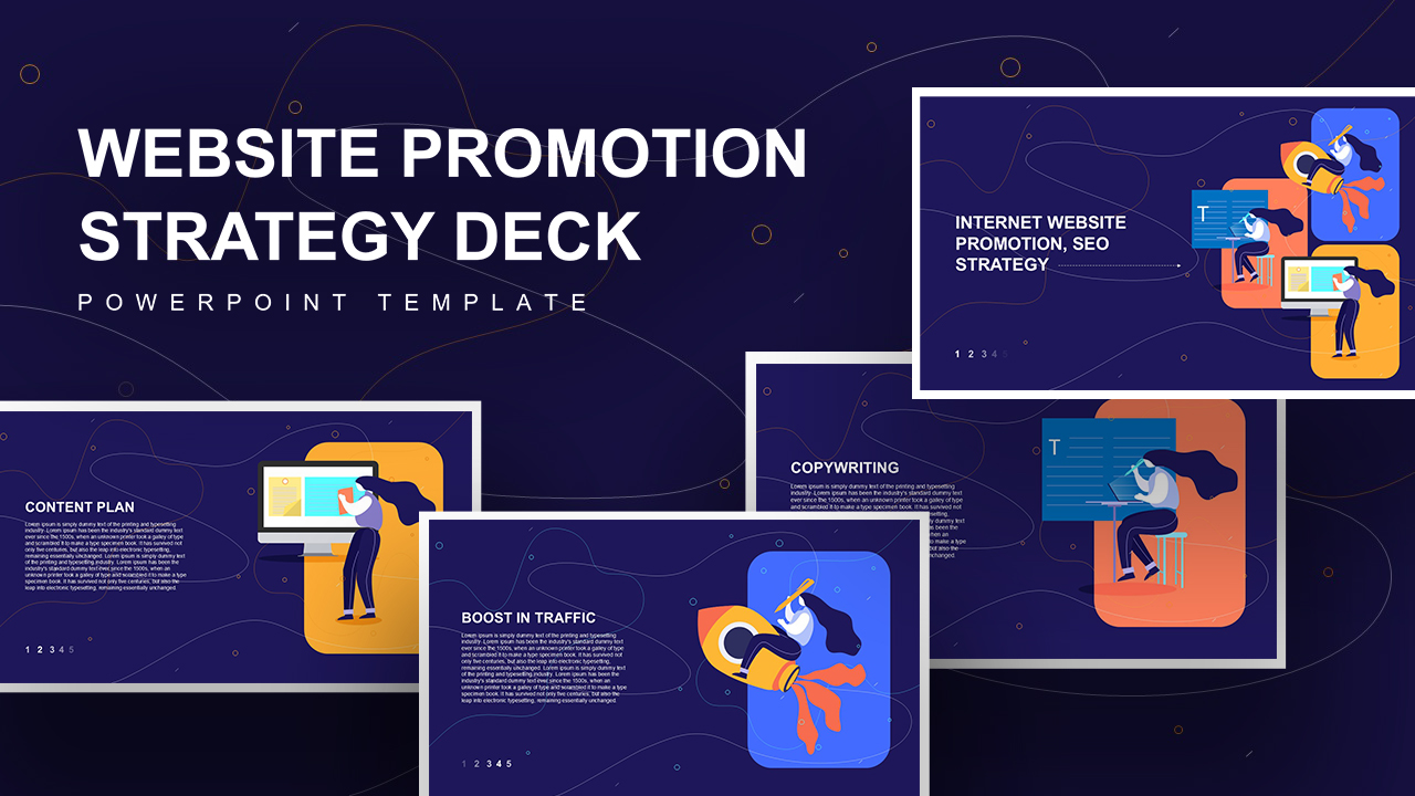 Website Promotion Strategy Deck PowerPoint Template Featured image