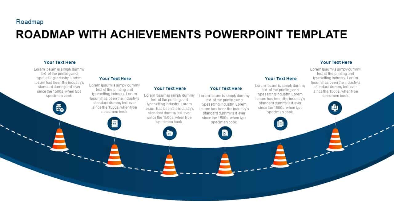 Achievement With Road Map PowerPoint Layout