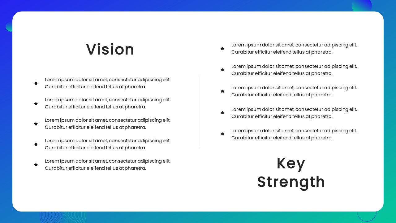 Annual Report PPT Template vision and strength