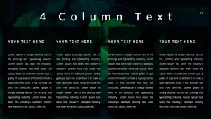 Annual Report Ppt Template 4 Column Text