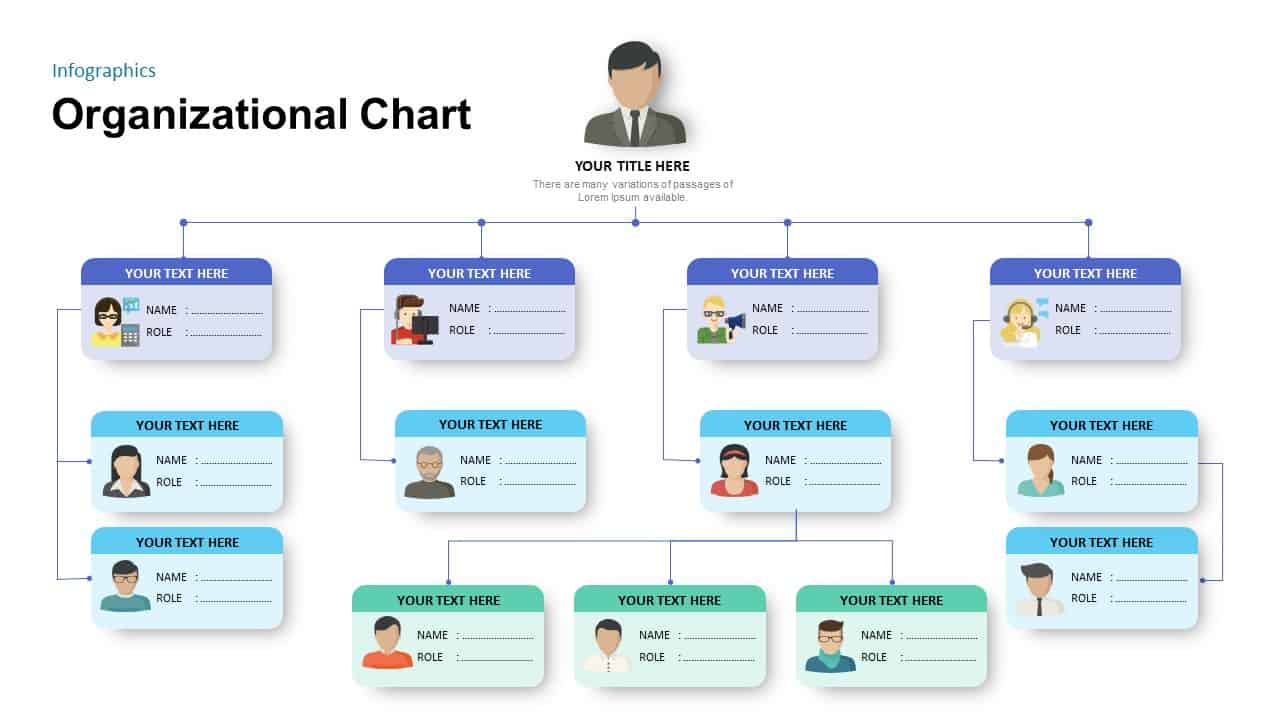 Simple Organizational Chart Template for PowerPoint Presentation With Microsoft Powerpoint Org Chart Template