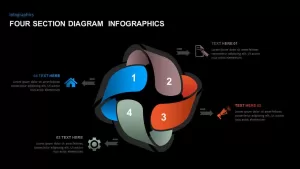 4 Sections Diagram Infographics PowerPoint Template