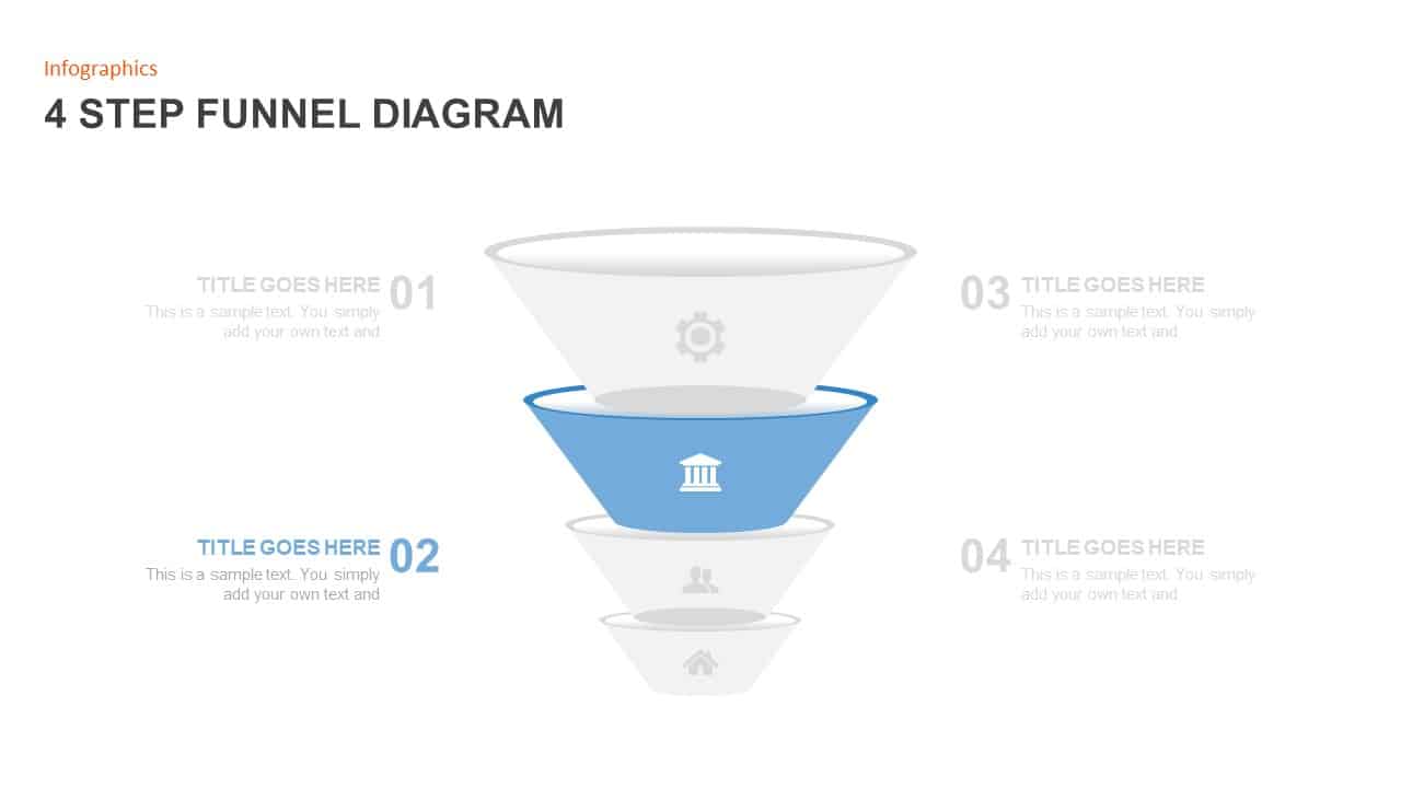 4 Step Funnel Diagram PowerPoint