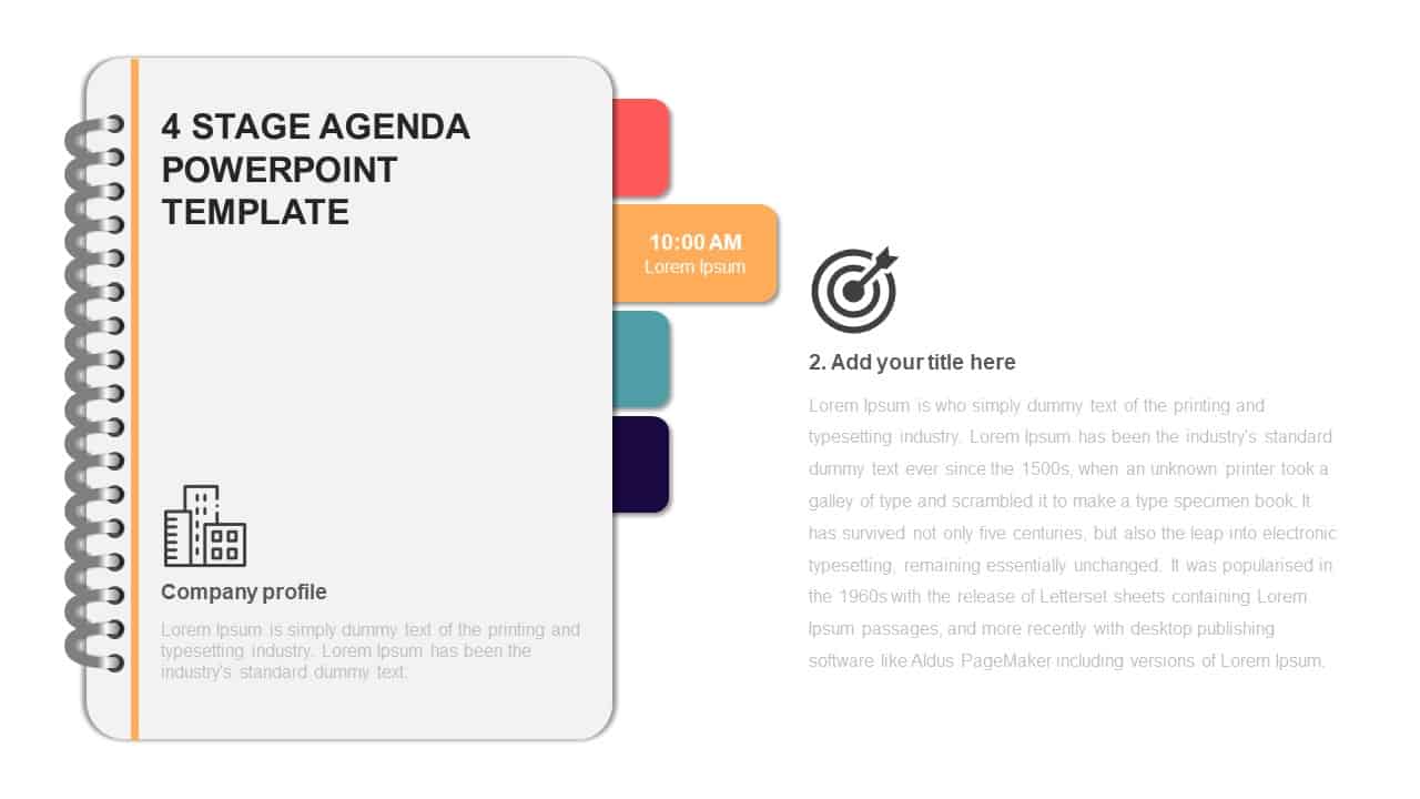 4 Steps Agenda Slide PowerPoint Template