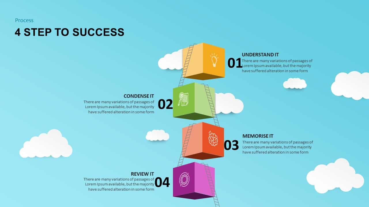 4 Steps to Success PowerPoint Template