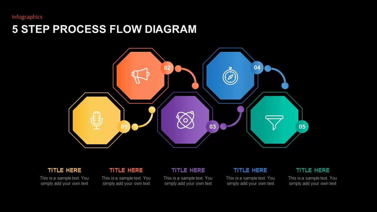 5 Step Process Flow Diagram Template for PowerPoint Presentation