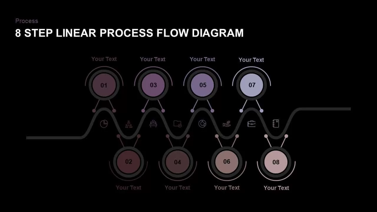 8 Step Linear Process Flow PowerPoint Template