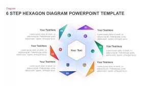 6 Step Hexagon Diagram Template for PowerPoint Presentation