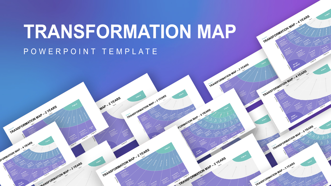 2, 3, 4, 5 Year Transformation Map PowerPoint Template Featured image