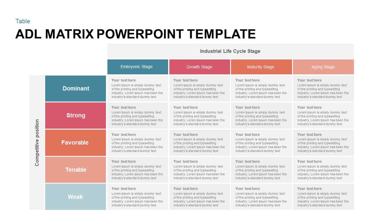 ADL Matrix PowerPoint Template Slidebazaar ADL Matrix PowerPoint Template Slidebazaar