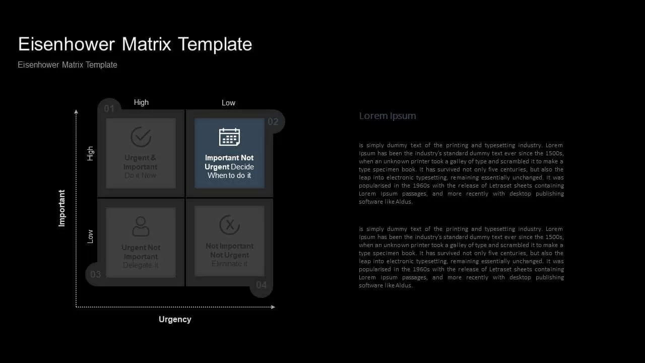 Eisenhower Matrix Template Ppt