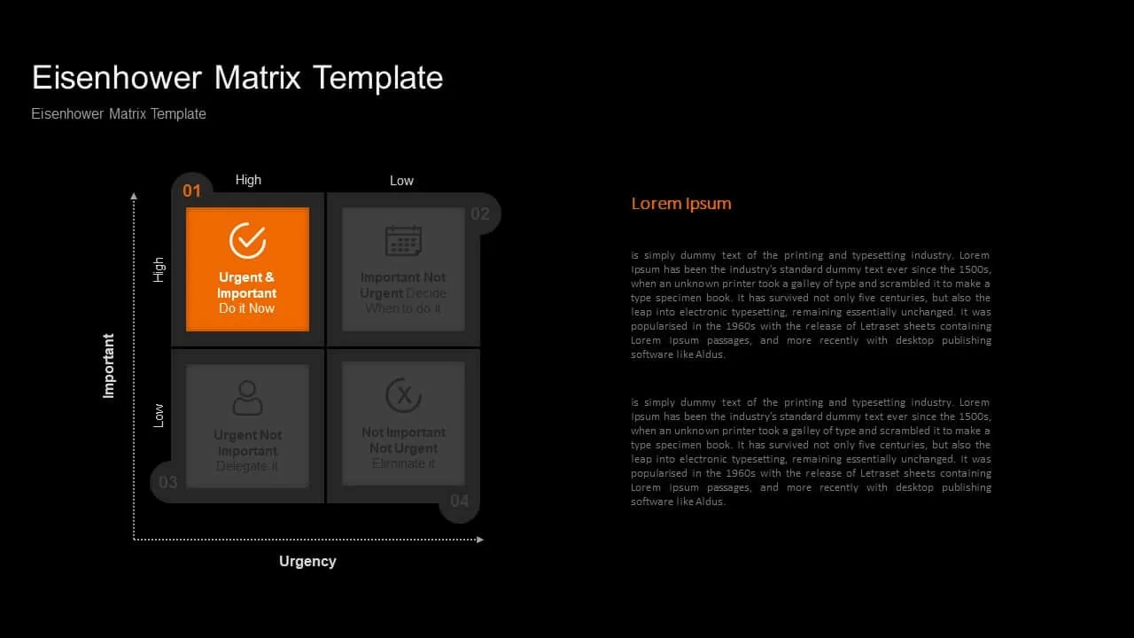 Eisenhower Matrix Template Ppt