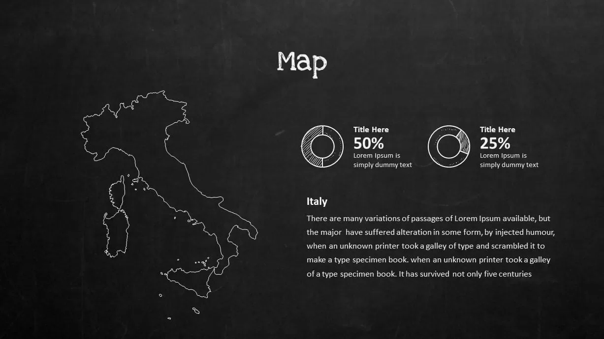 Blackboard Company Profile Italy Map PowerPoint Template