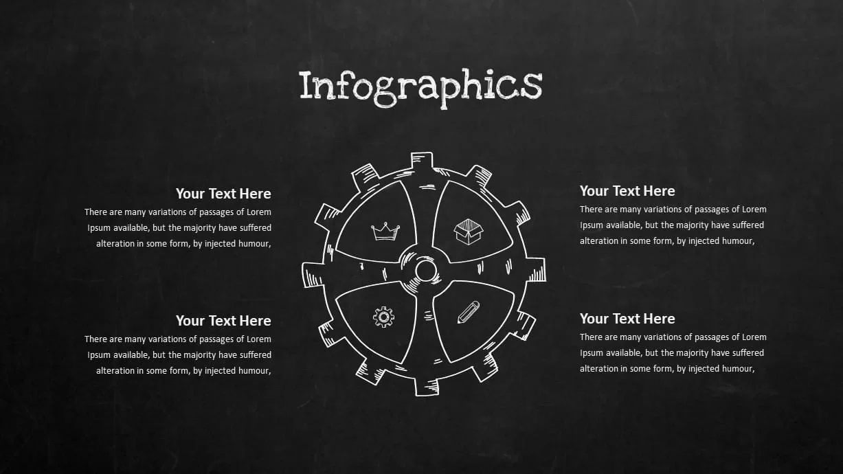 Blackboard Company Profile Infographic Circular Process PowerPoint Template