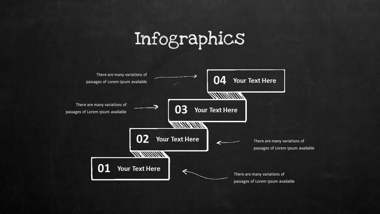 Blackboard Company Profile Infographic Steps Process PowerPoint Template