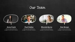 Blackboard Company Profile Our Team PowerPoint Template