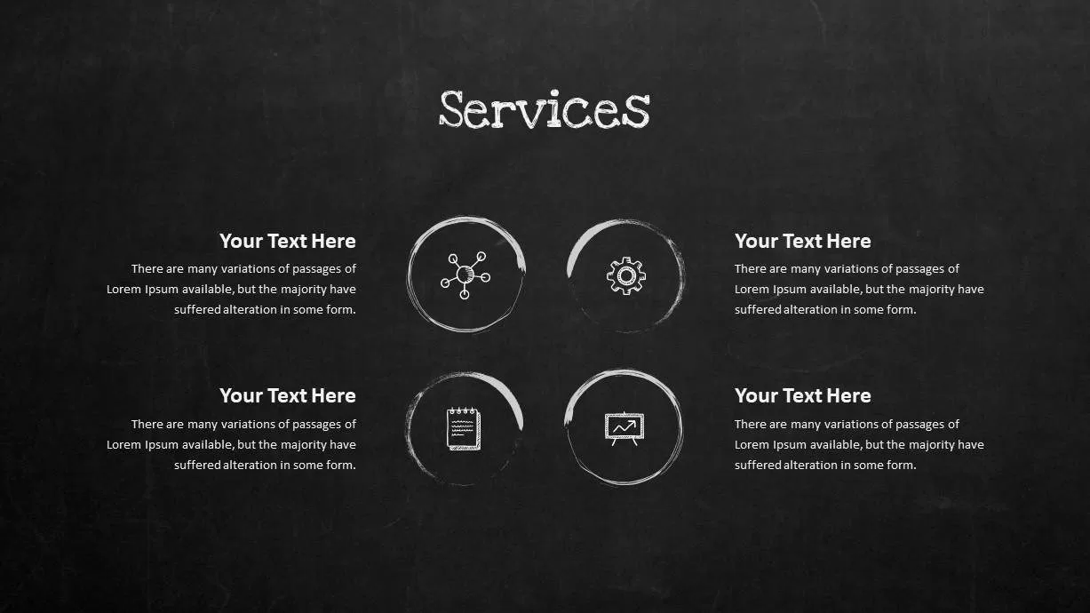 Blackboard Company Profile Services PowerPoint Template