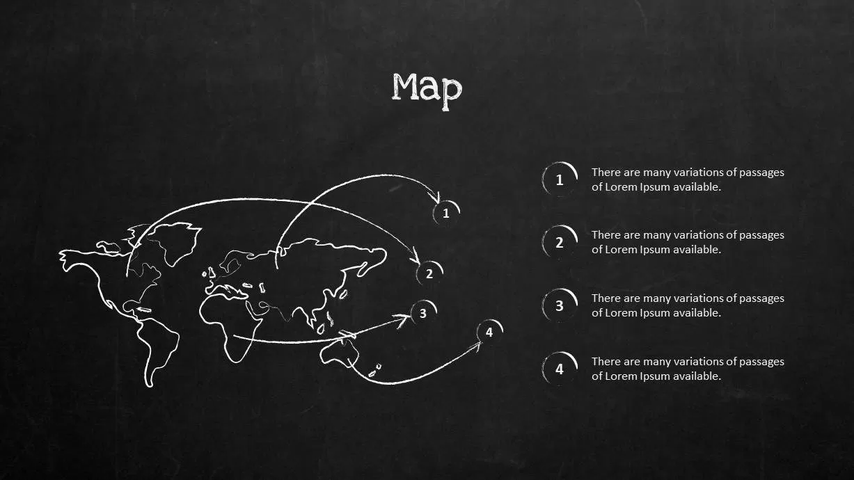 Blackboard Company Profile World Map PowerPoint Template