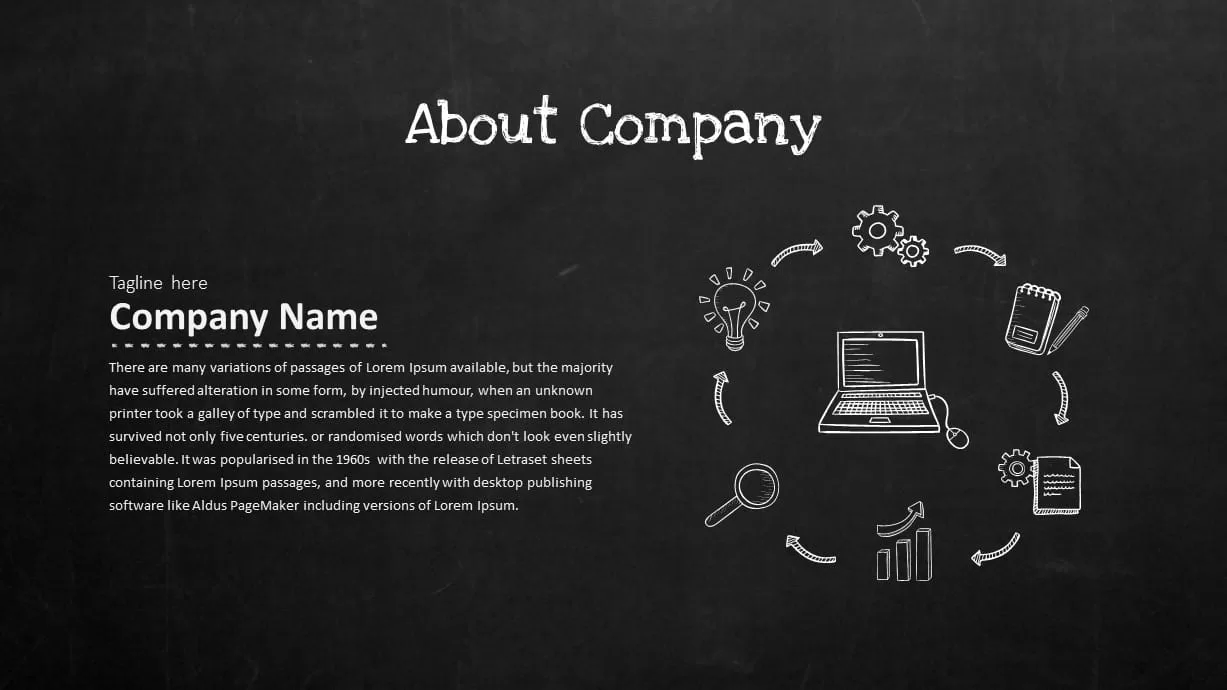 Blackboard PowerPoint Template About Company