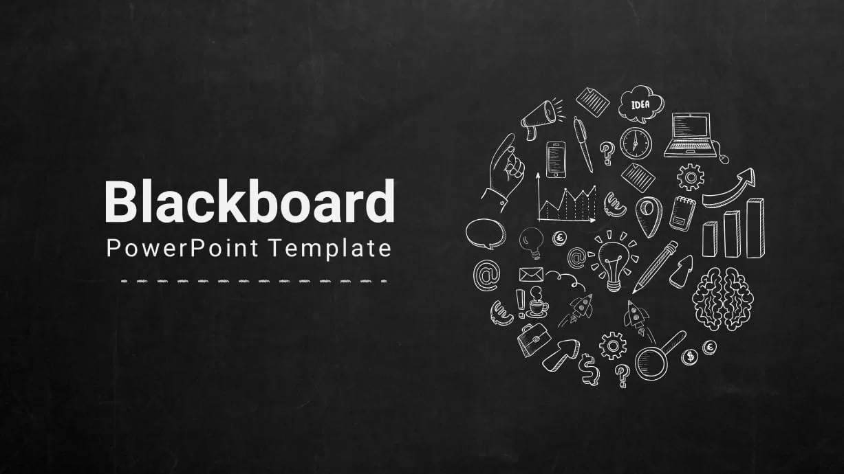 Blackboard PowerPoint Template for Company Profile Presentation