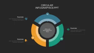 3 step circular process powerpoint template