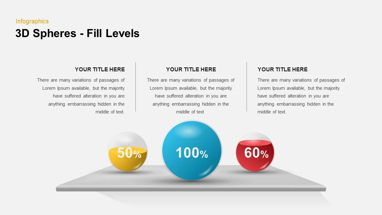 3D Spheres Fill Levels