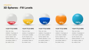 3D Spheres Fill Levels Diagrams PowerPoint Template Designs