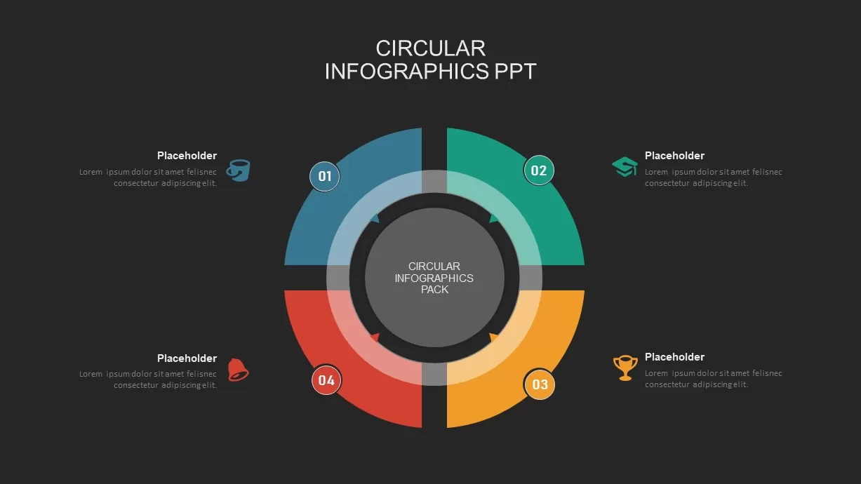 4 step circular process powerpoint template