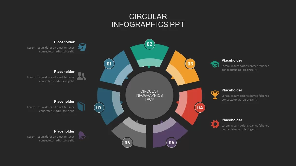 7 step circular process powerpoint template