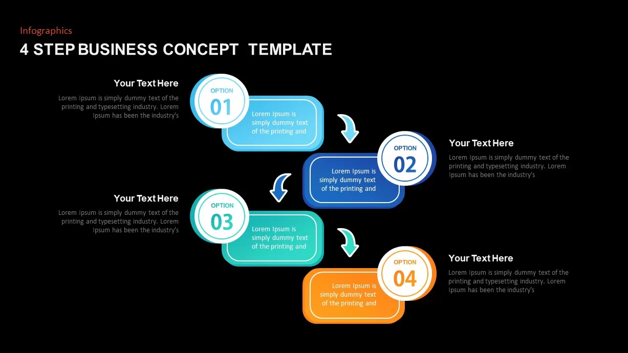 4 Step Business Concept PowerPoint Diagram