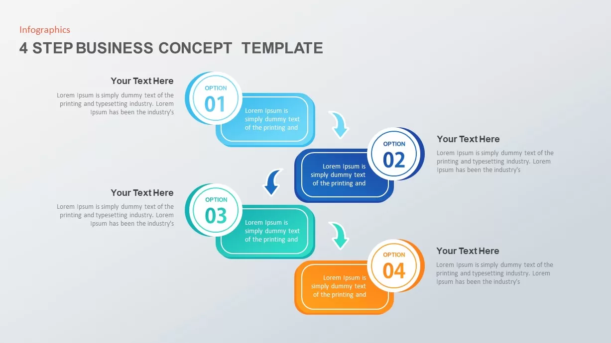 4 Step Business Concept PowerPoint Template