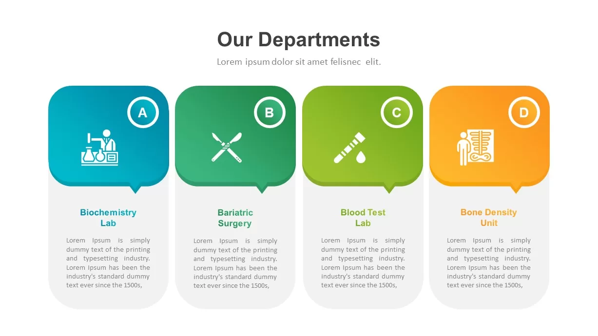 Healthcare Industry PowerPoint Template Departments