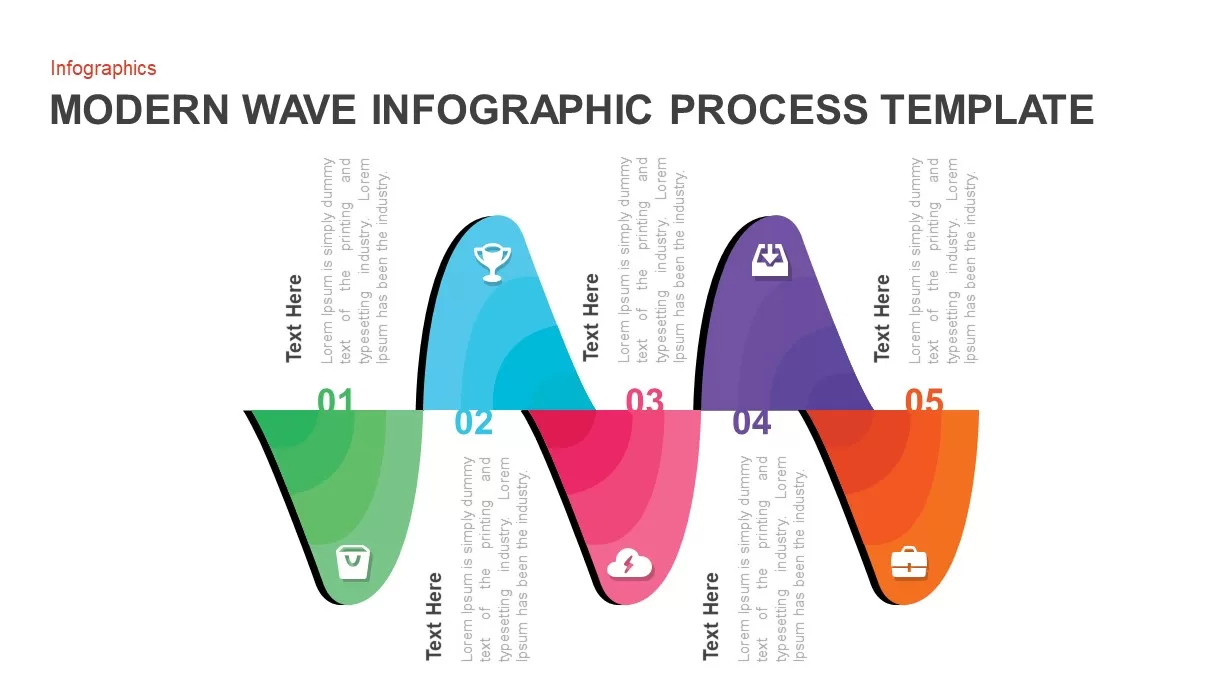 Modern Wave Infographic Process Template