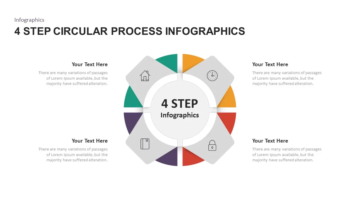 4 Step Circular Process Infographic Template for PowerPoint