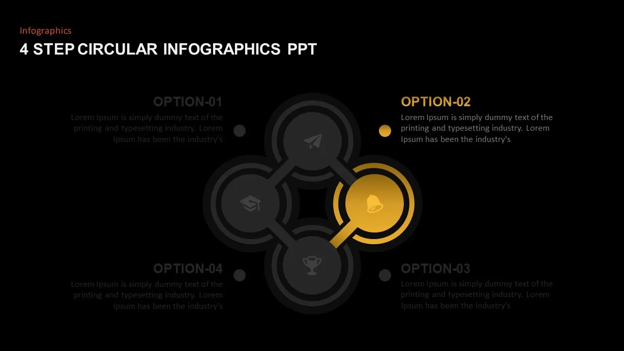 4 Step Circular Process PowerPoint Diagram