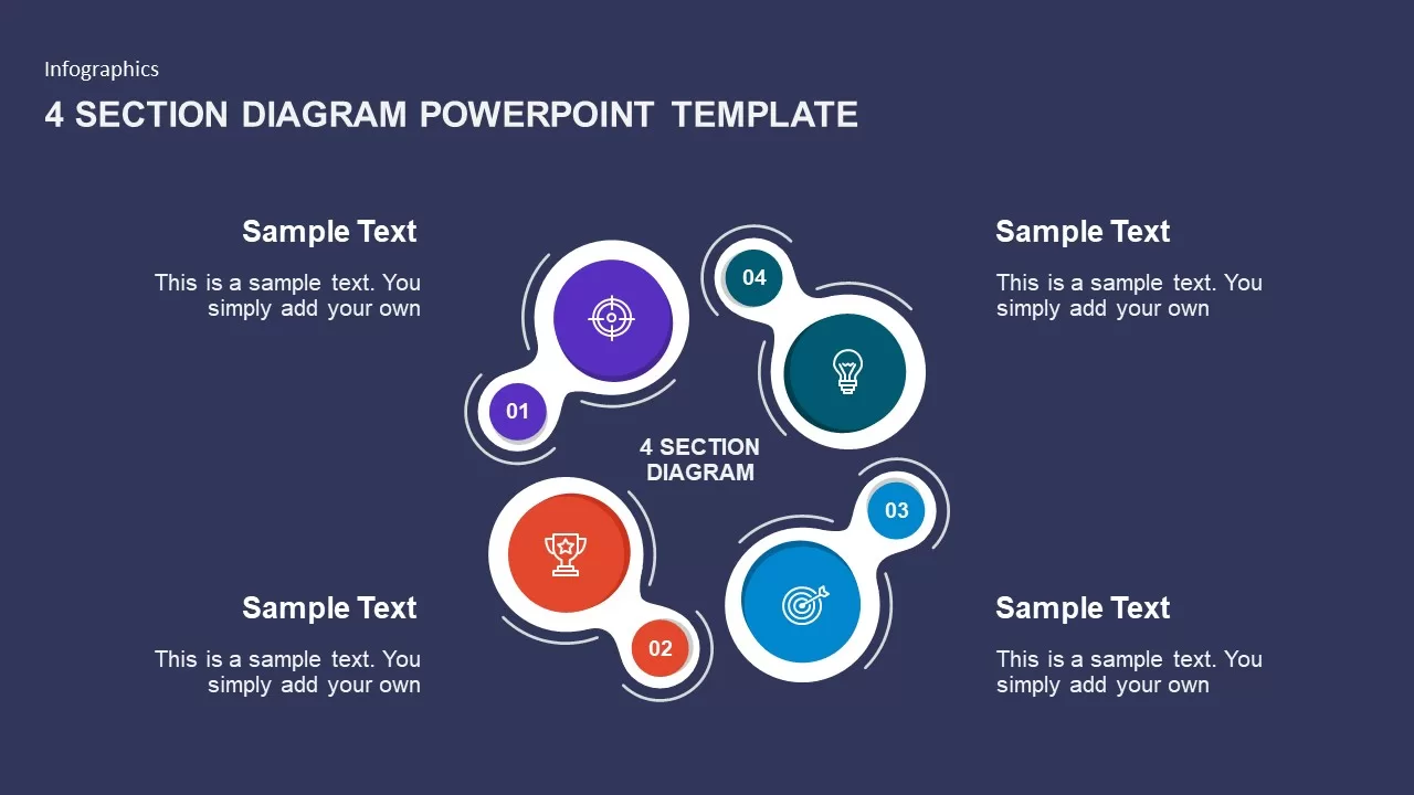 4 Section Diagram PowerPoint Template