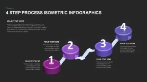 4 Step Isometric Infographic Template for PowerPoint