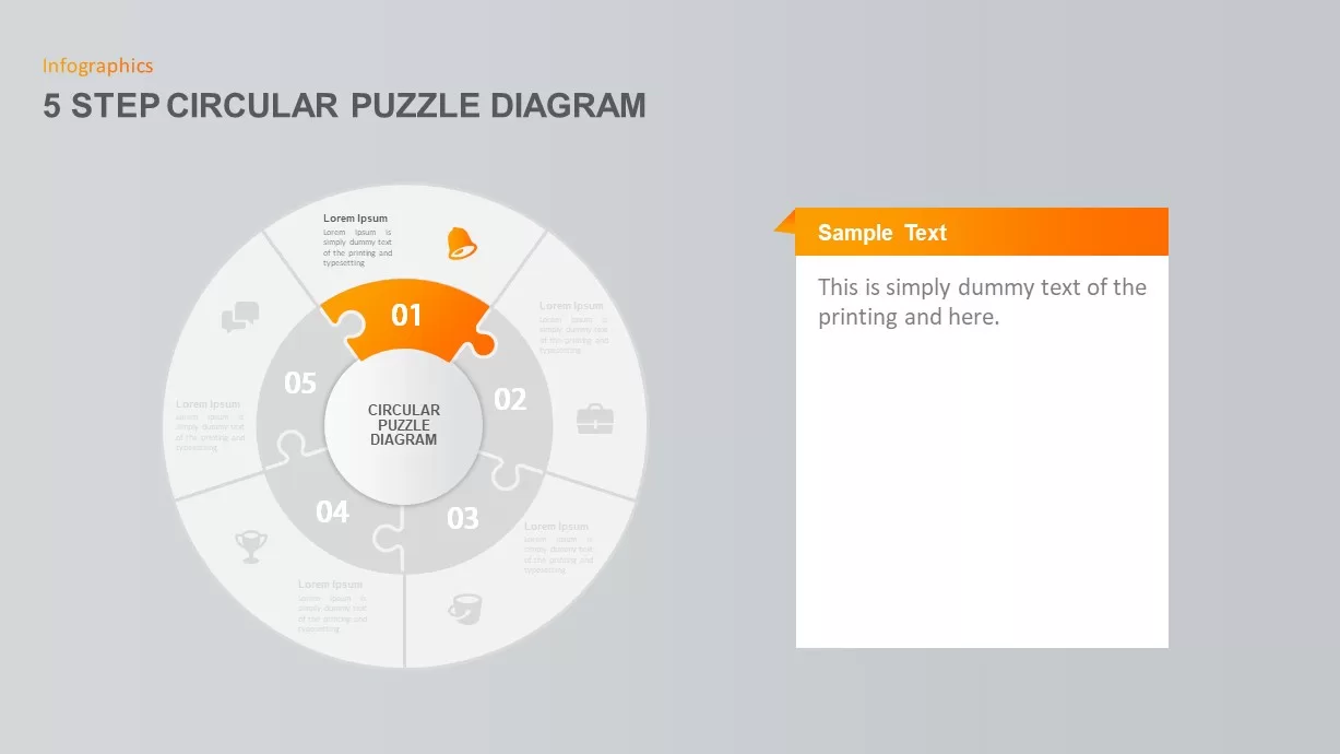 5 Step Circular Puzzle Diagram Template