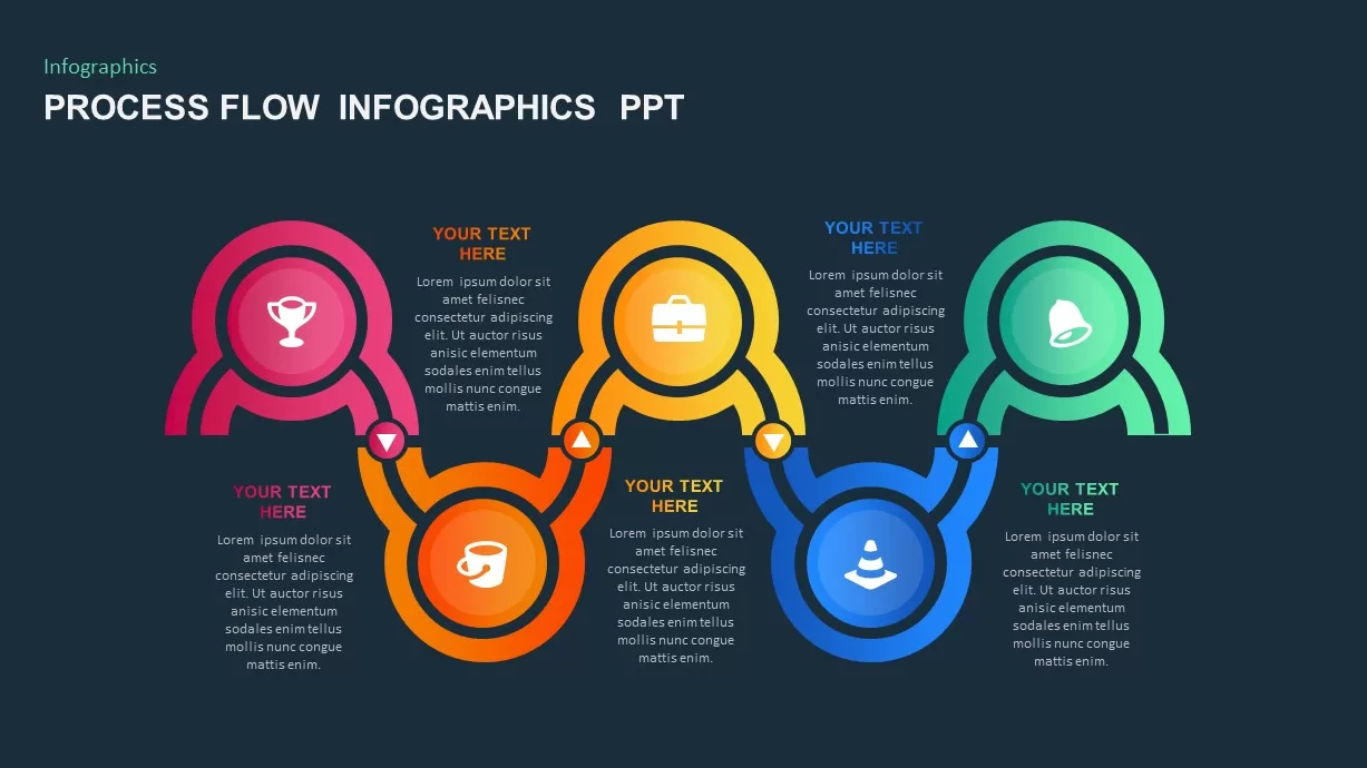 5 Step process flow PowerPoint template