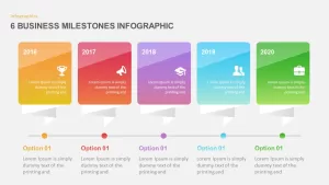 6 Business Milestones PowerPoint Timeline Template