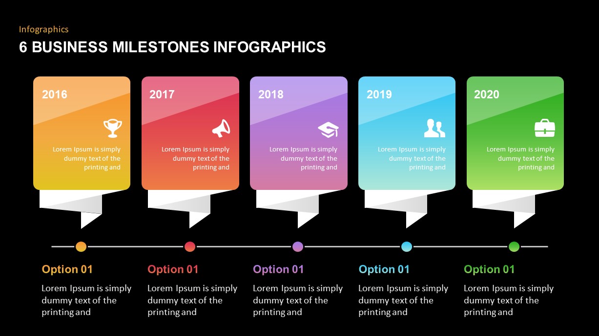 6 Business Milestones PowerPoint Timeline Slidebazaar