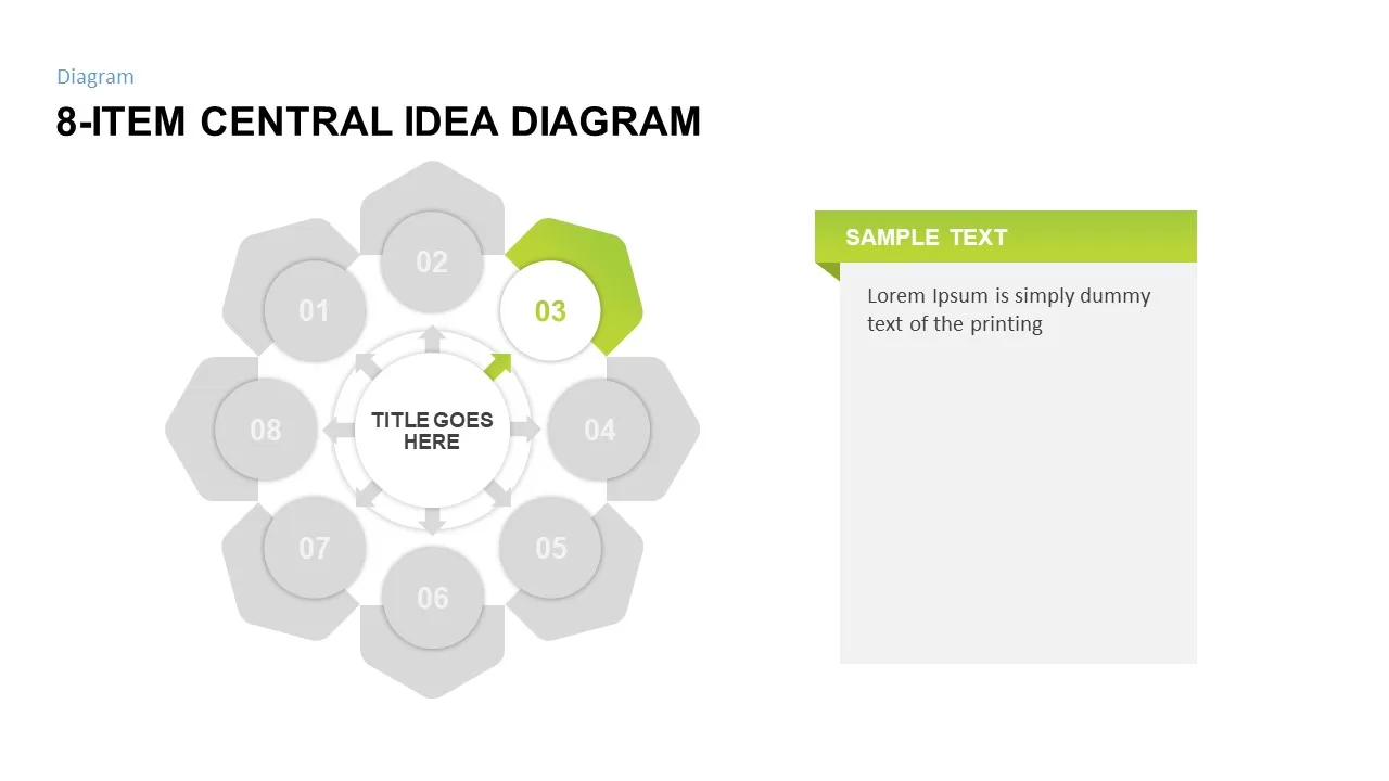 8-Item Central Idea PowerPoint Template