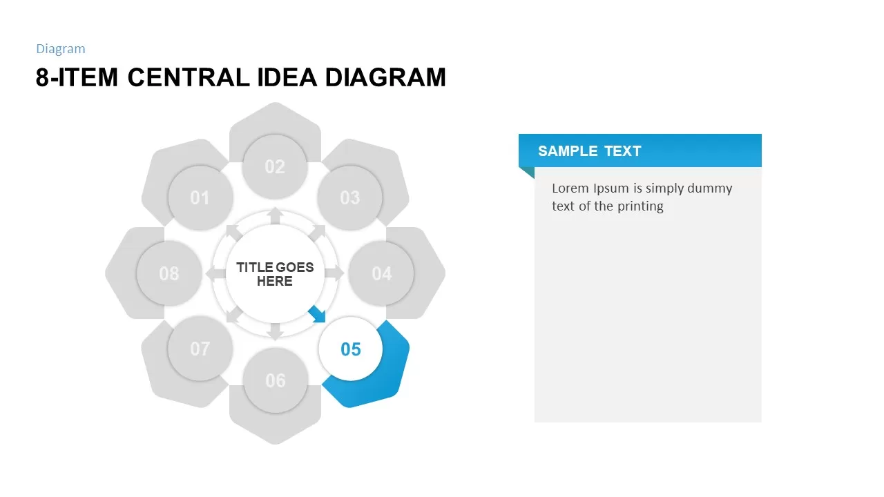 8-Item Central Idea PowerPoint Template