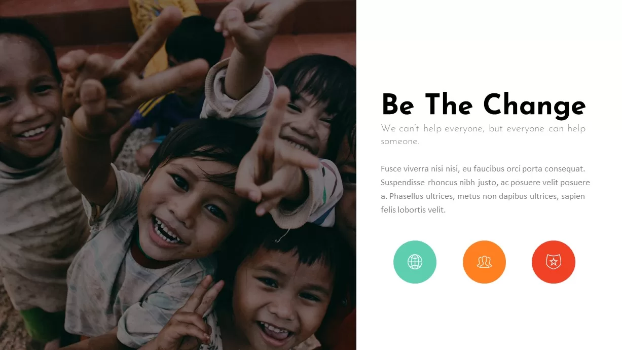 Charity PowerPoint Template Be the change
