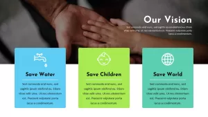 Charity PowerPoint Presentation Template vision slide