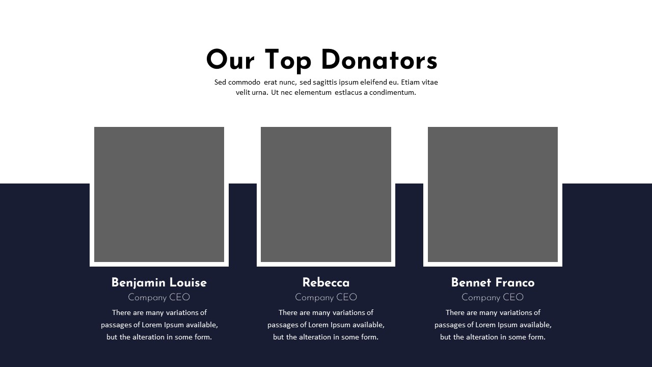 Charity PowerPoint Template donators