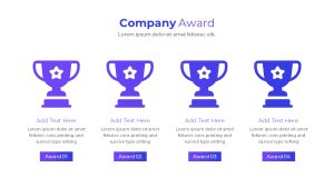 Company Profile Deck PowerPoint Template Company Awards Slide