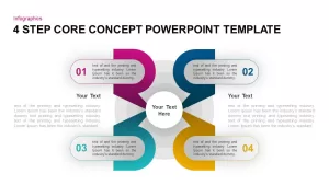 4 Step Core Concept PowerPoint Template