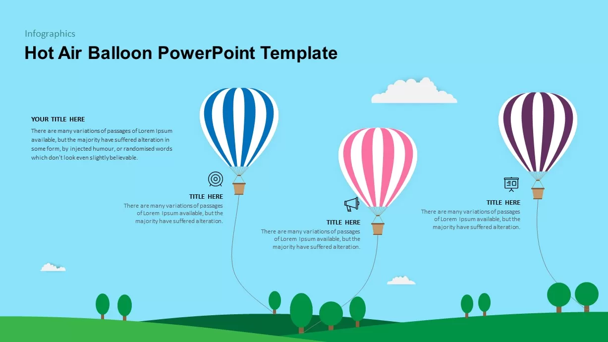 Hot Air Balloon PowerPoint Diagram